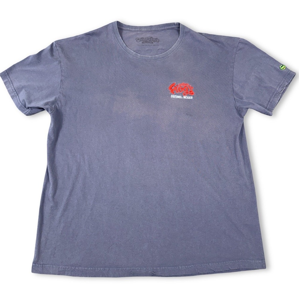 Senor Frogs Cozumel T-Shirt XL Blue Save Water Drink Tequila Y2K Embroidered Tee